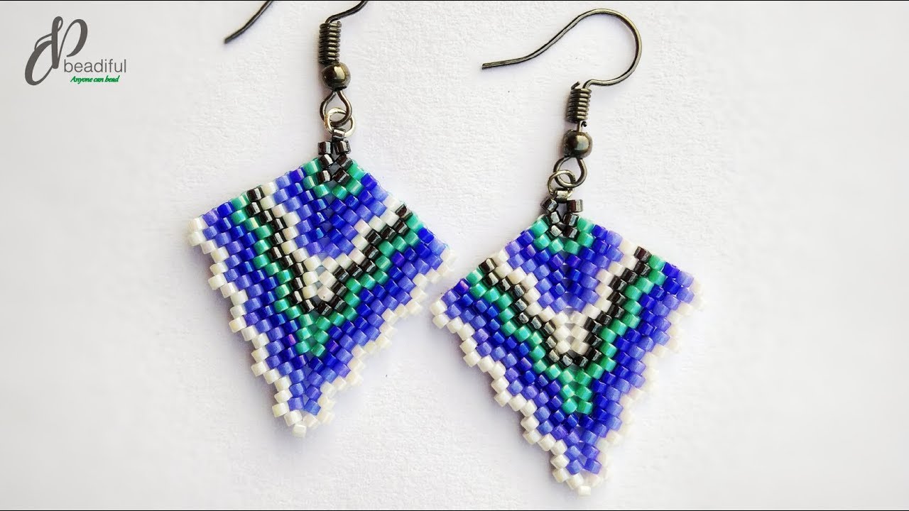 DIY Peyote Earrings | Odd count peyote stitch tutorial | How to made beaded Earrings