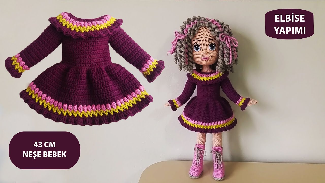 Neşe Bebek (Gülşah bebek) elbise yapımı (amigurumi)(English subtitle)