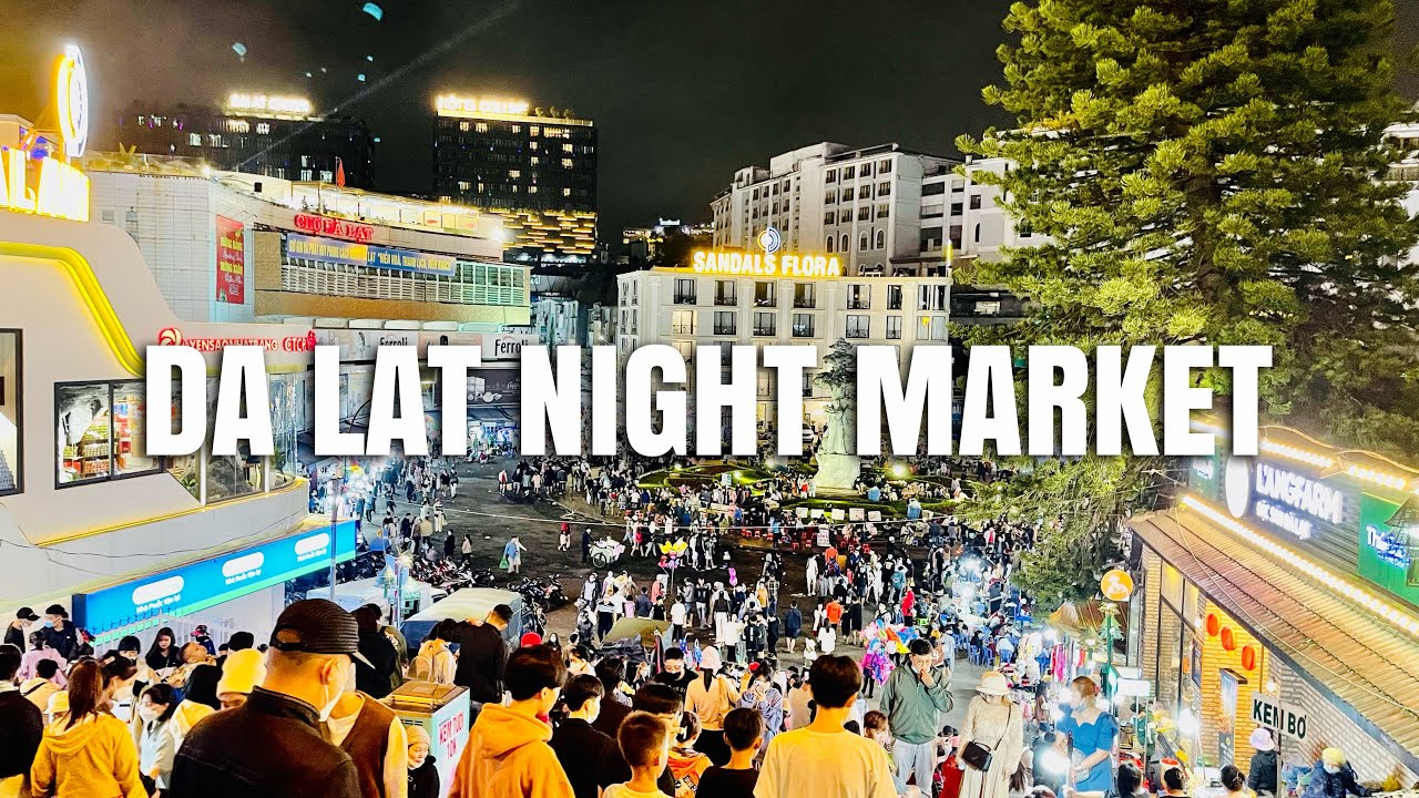 [4K] Da Lat Night Market Walking Tour | One of the biggest night markets in Vietnam