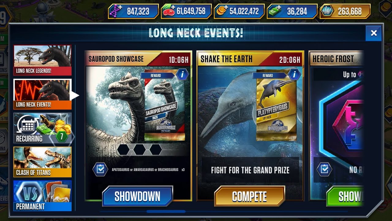 SAUROPOD SHOWCASE - JURASSIC WORLD THE GAME 