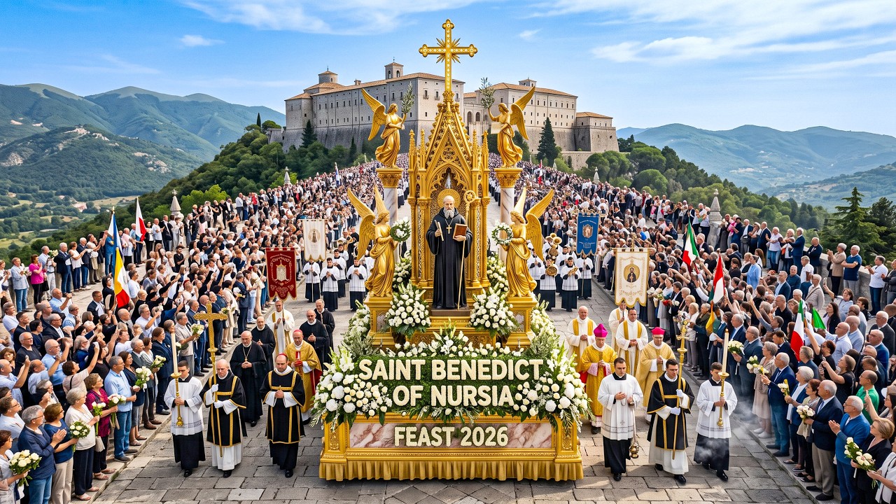 ✝️🇮🇹 Feast of Saint Benedict of Nursia 2026 | Grand Religious Procession & Holy Mass | Full Event 4K