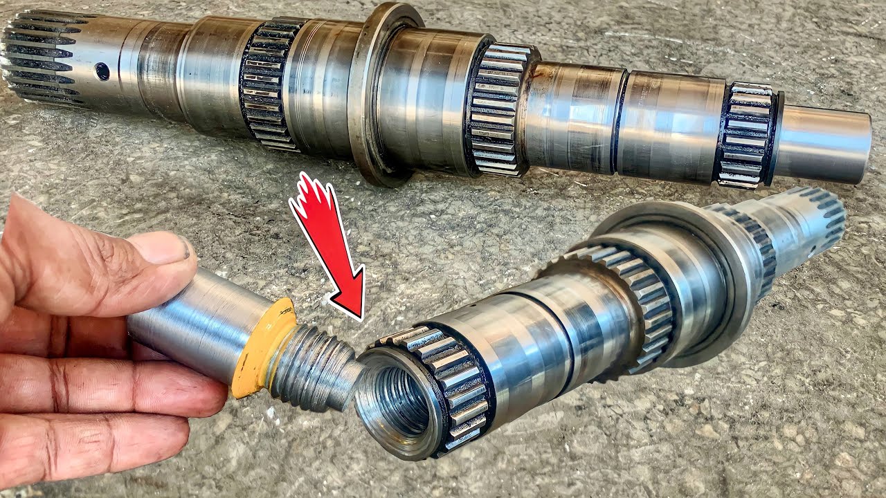 I Repair Broken Gear Shaft using Thread Method Without Welding Process…