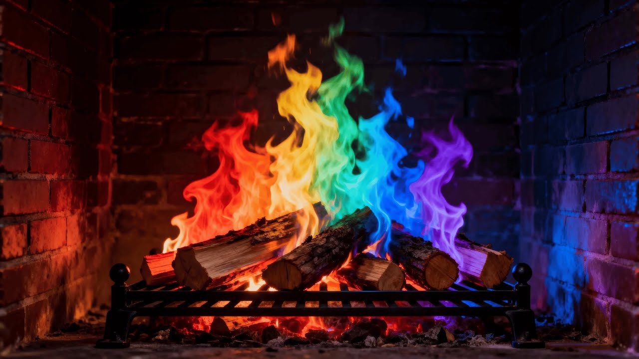 LIVE Colorful Fireplace Ambience 🌈 Cozy Fire Sounds for Deep Relaxation