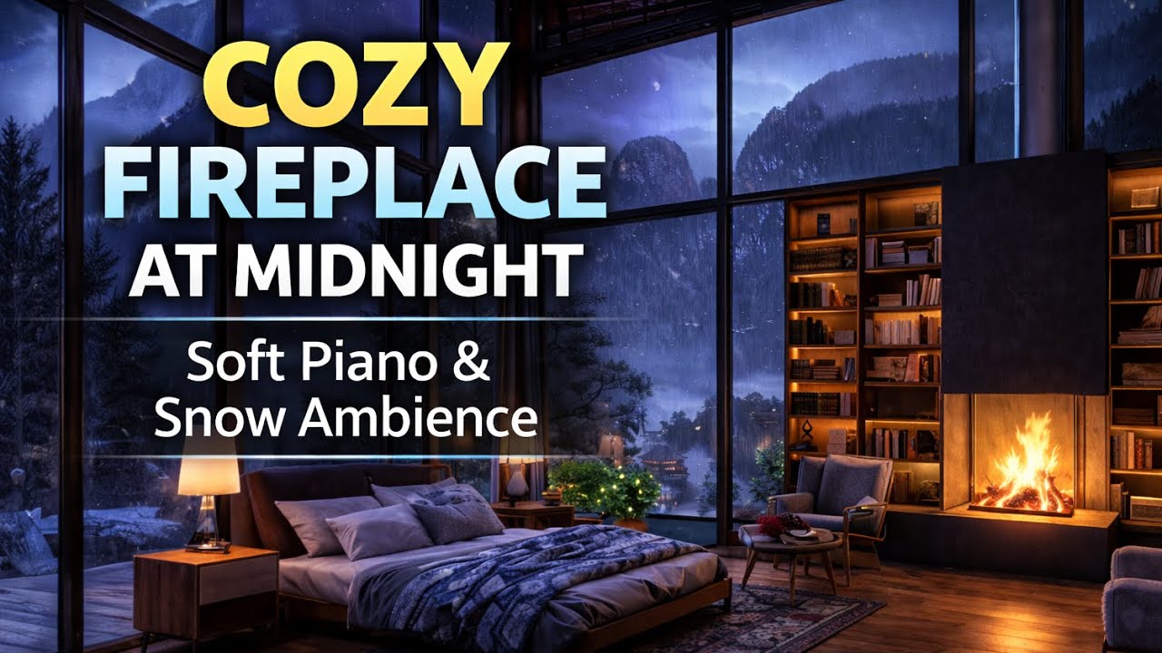 Lonely Winter Night ❄️ Soft Melancholic Piano & Snow Sounds for Sleep (1 Hours)