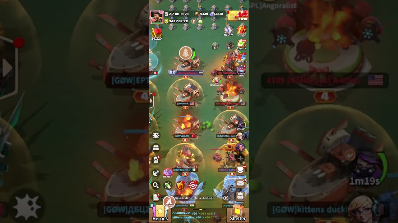 Super insane fight right after server reset time 109 come to obliterate my hive