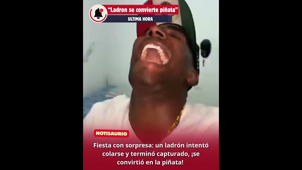 Fiesta con sorpresa: un ladr&oacute;n intent&oacute; colarse y se convirti&oacute; en pi&ntilde;ata #NoticiasdeHoy #Soprendente