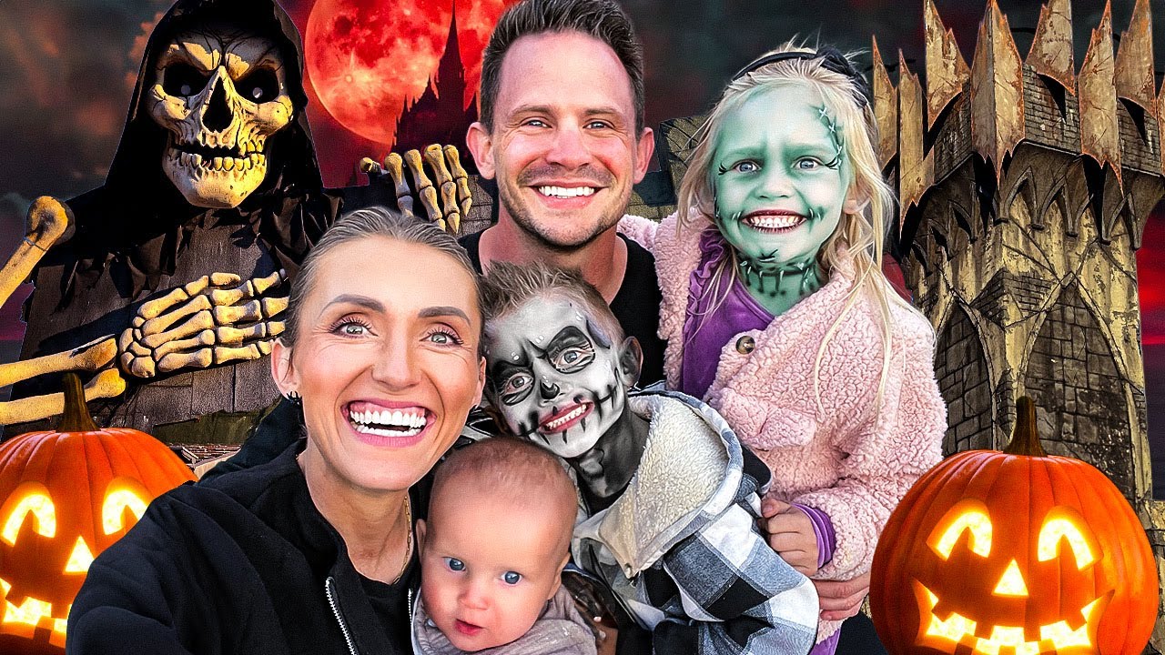 Kids Explore A Haunted House | Spooky Kid Face Painting | Halloween For Kids | Happy Hubbards