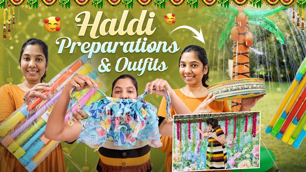 Unique Haldi decor | Haldi outfits | Preparations for Haldi | wedding ఎవరిదో తెలుసా? | Telugu vlogs 