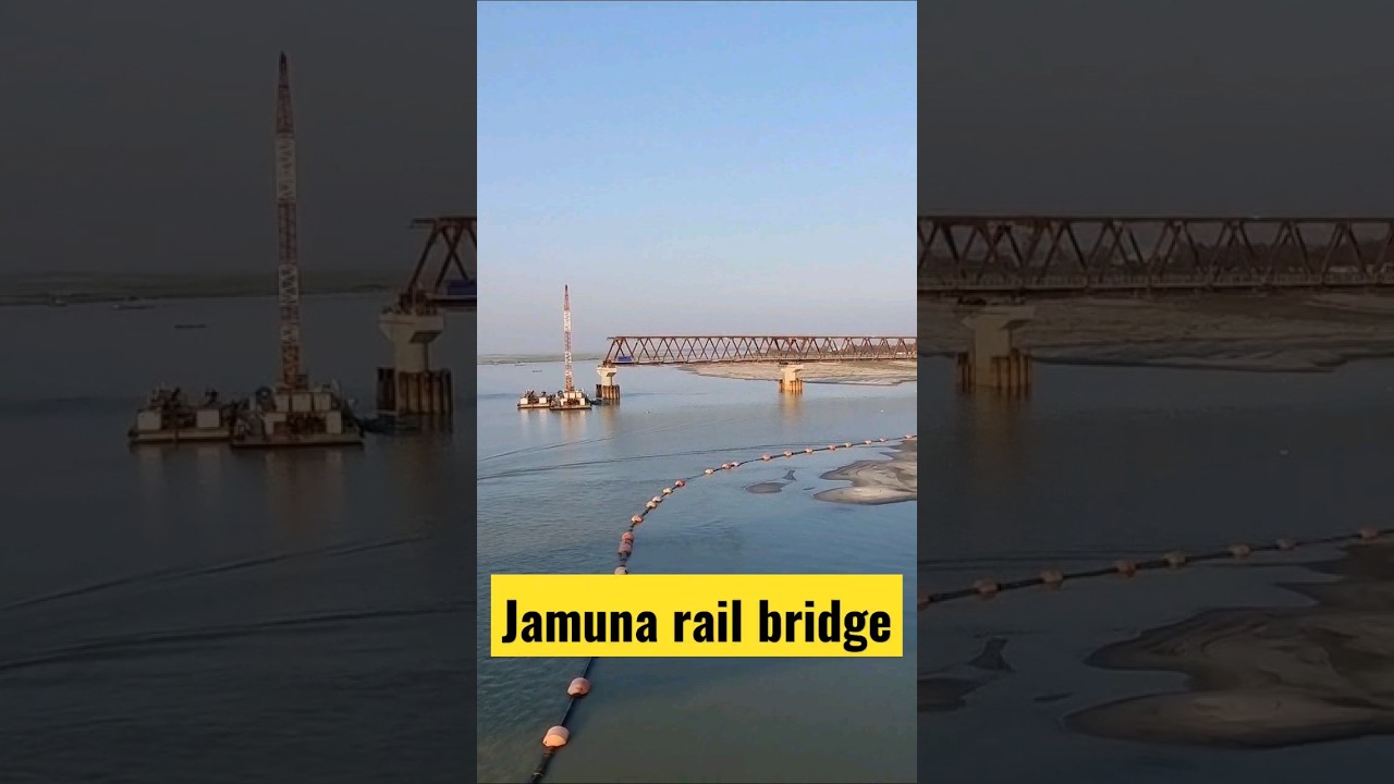 Big construction | Jamuna rail bridge #villagelife #bangladesh #bridge #train #railway
