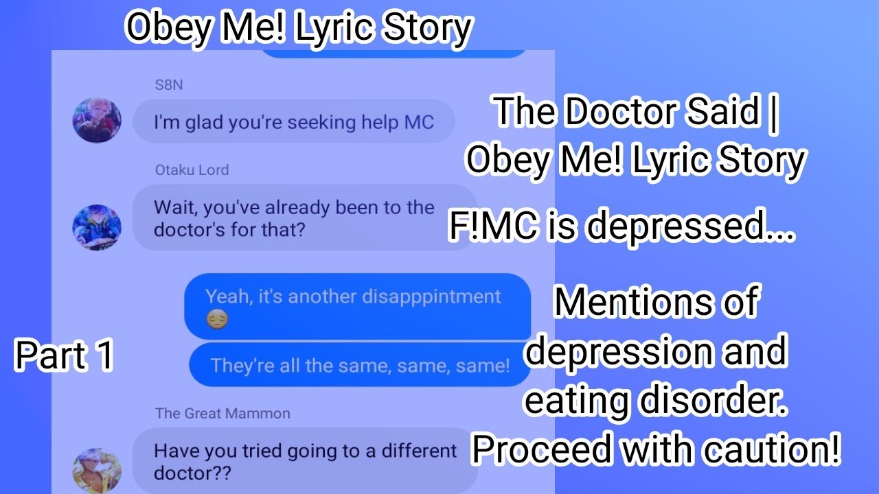 ⚠️MENTIONS OF DEPRESSION AND EATING DISORDER!⚠️ | The Doctor Said Lyric Story | Obey Me! Lyric Story