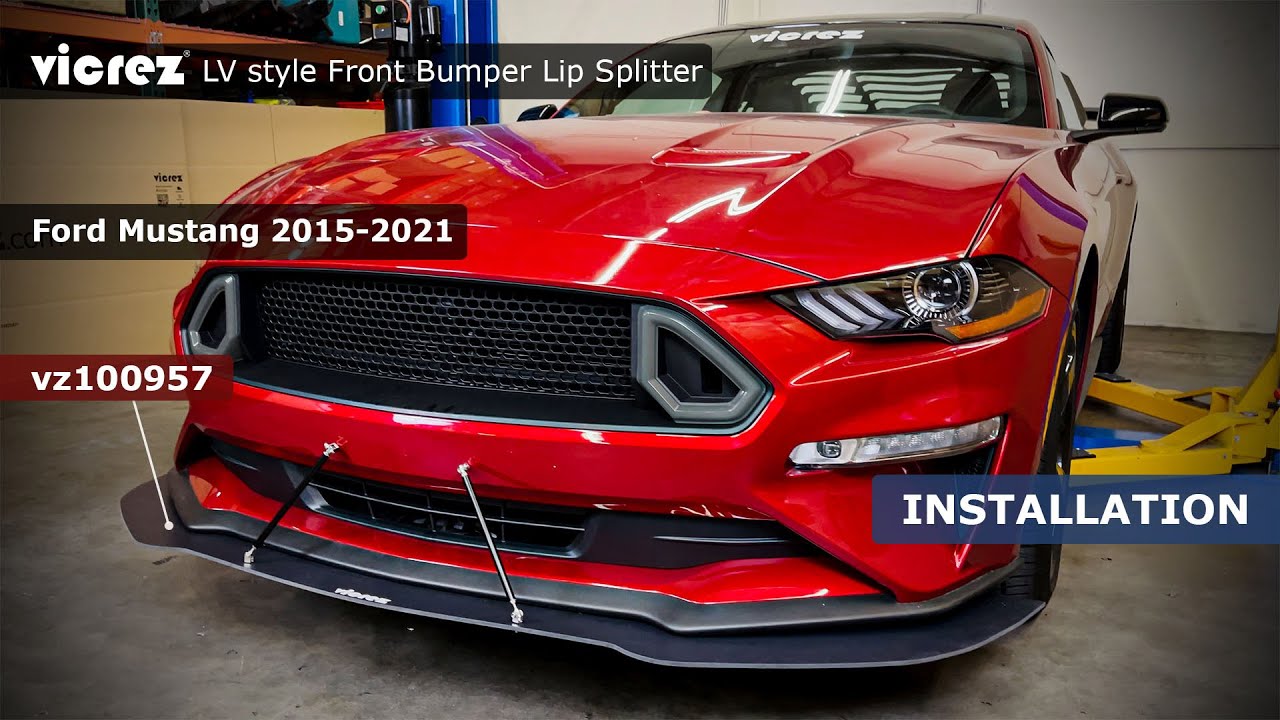 Vicrez LV style Front Bumper Lip Splitter vz100957| Ford Mustang 2018-2021| Installation