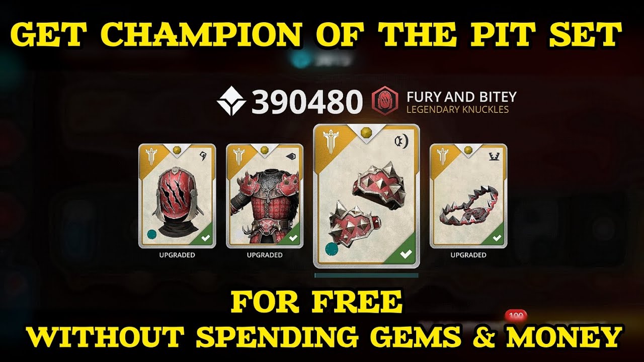 GET CHAMPION OF THE PIT SET FOR FREE | WITHOUT SPENDING GEMS OR MONEY| SHADOW FIGHT 3