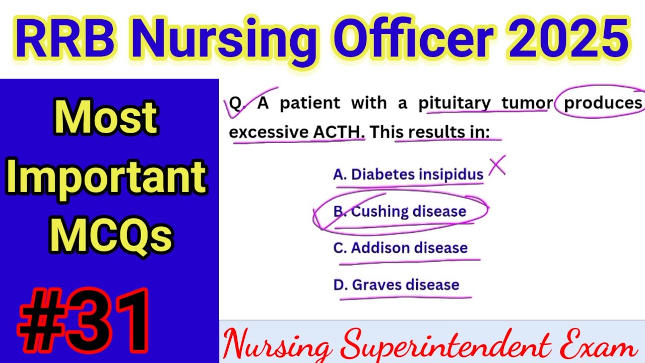 RRB Nursing Officer Exam 2026 || MCQ For RRB Staff Nurse Exam || RRB Nursing Superintendent class#31