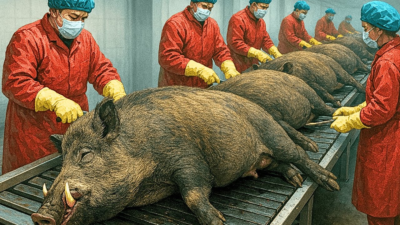 How Millions of Wild Boars Are Farmed for Meat in China &ndash;Wild Boar Farming and Processing in Factory