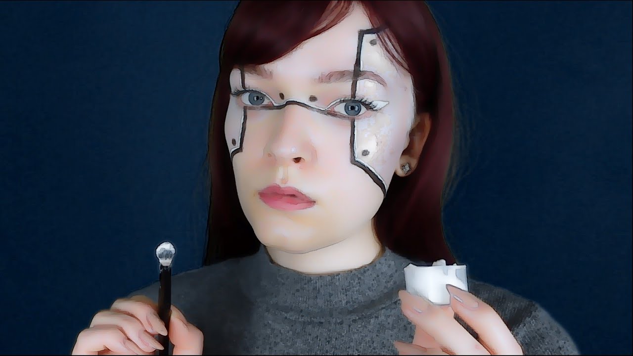 ASMR 🤖 Awkward Android cleans your Face (Camera Lens Brushing, creamy sounds)
