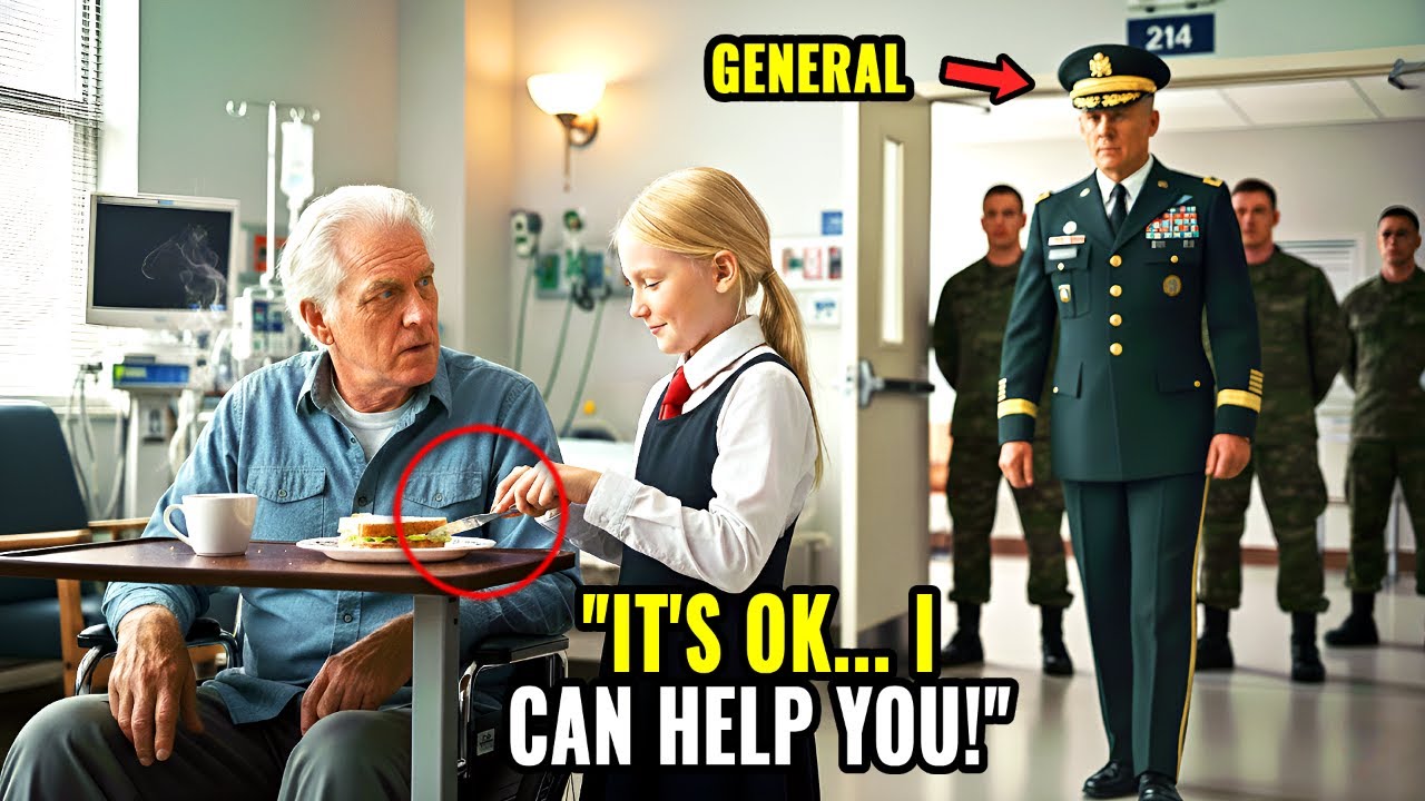 Maid’s Daughter Helped an Old Man Every Day — Until a General Walked In With 5 Military Officers