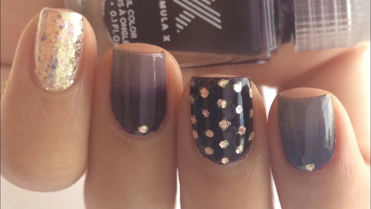 Gradient + Glitter Placement Nail Art | Formula X