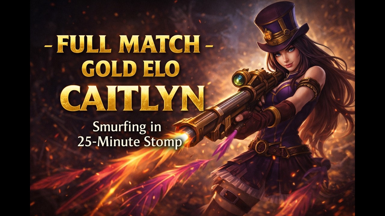 FULL MATCH – GOLD ELO – CAITLYN – Complete Lane Domination