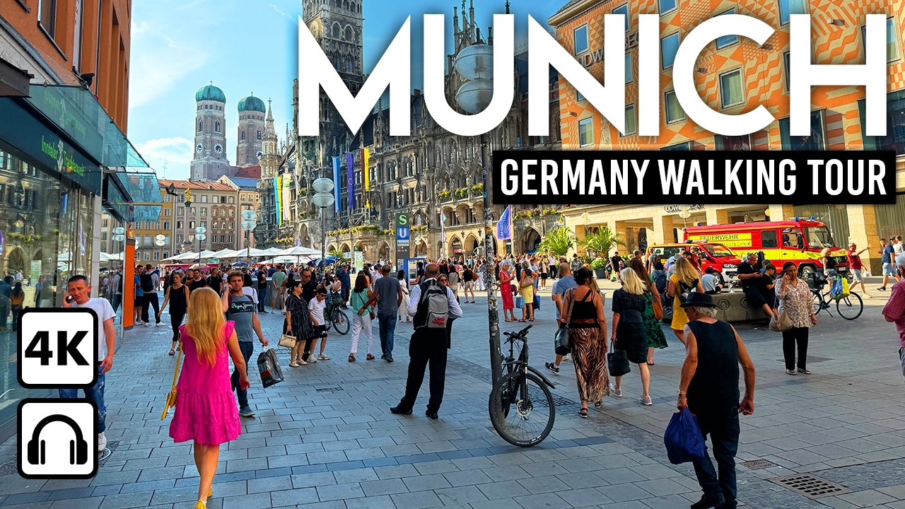 МЮНХЕН, Германия 🇩🇪 Пешеходная экскурсия по центру города и Мариенплац в формате 4K 2024
