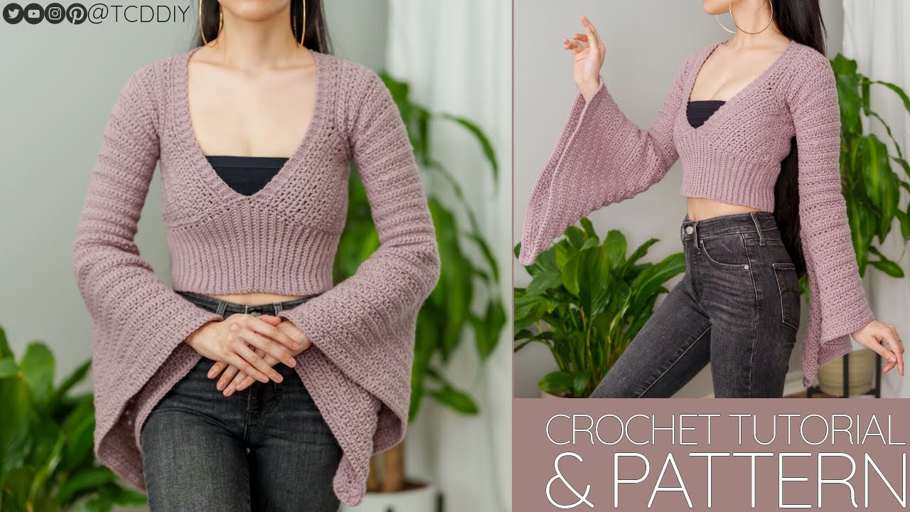 How to Crochet: Bell Sleeve Top | Pattern & Tutorial DIY