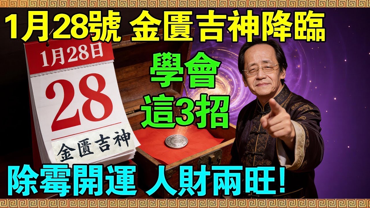 明天1月28日，“金匱”黃道日！教你一個“空箱納財”局，把家裏的黴氣“除”出去，把明年的財氣“吸”進來！#倪海廈 #倪師 #國學智慧 #中醫養生 #易經風水 #2026赤馬紅羊劫  #金匱黃道日