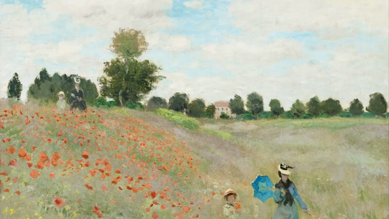 Art Screen | Claude Monet's Poppy Field near Argenteuil | Relaxing TV Screensaver Painting [2 hour]