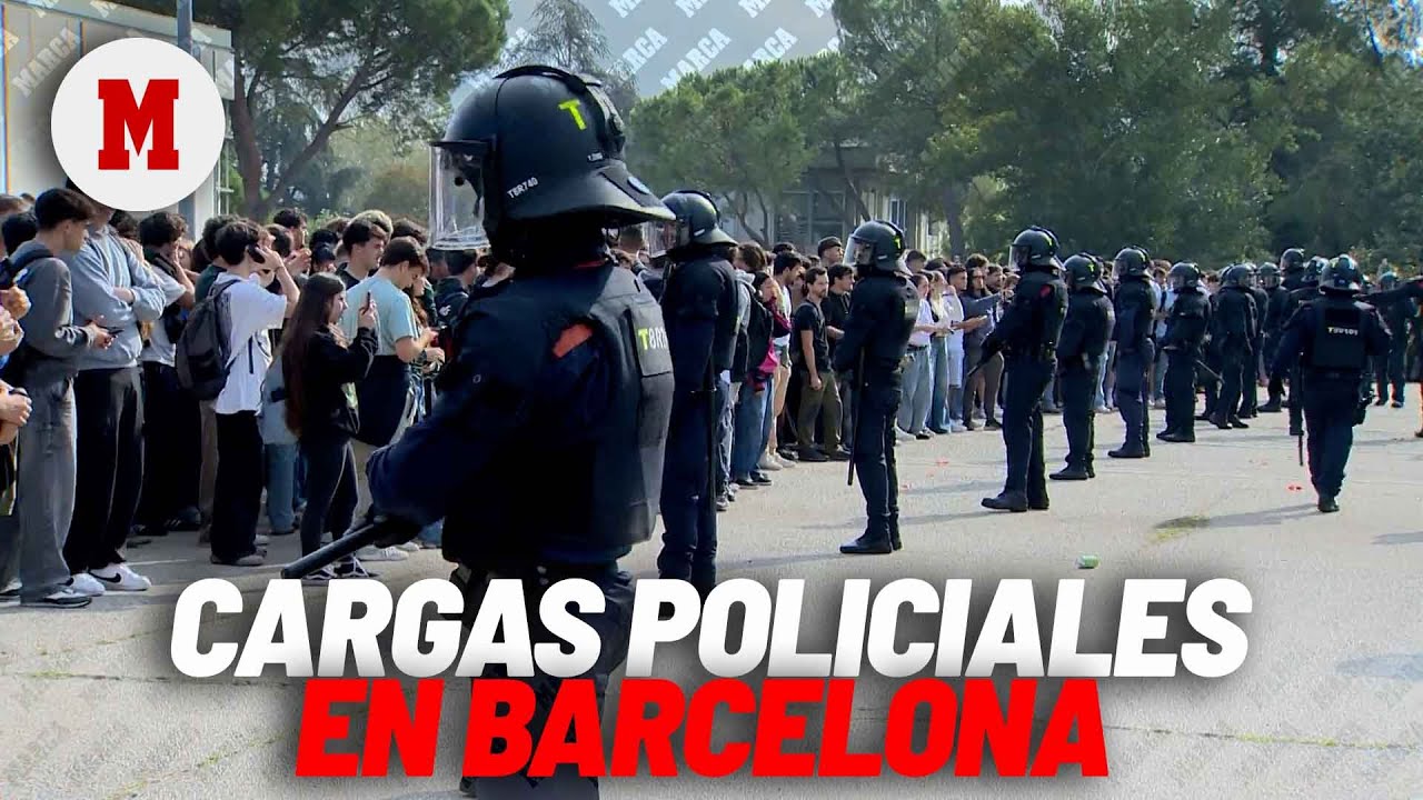 Cargas policiales durante un acto de Vito Quiles en la Universidad Autónoma de Barcelona I MARCA