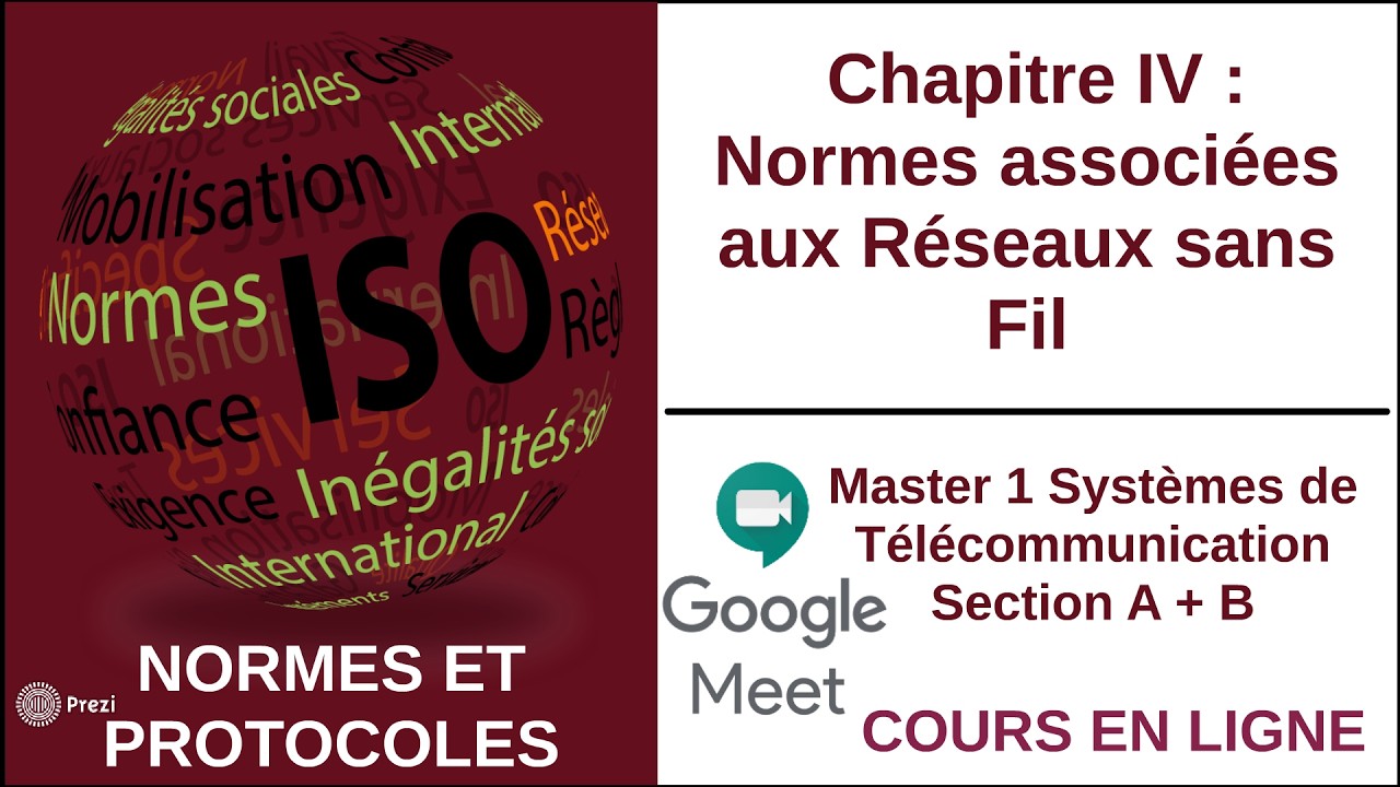 Normes et Protocoles - Chapitre IV : Normes associées aux Réseaux sans Fil - M1 ST A & B