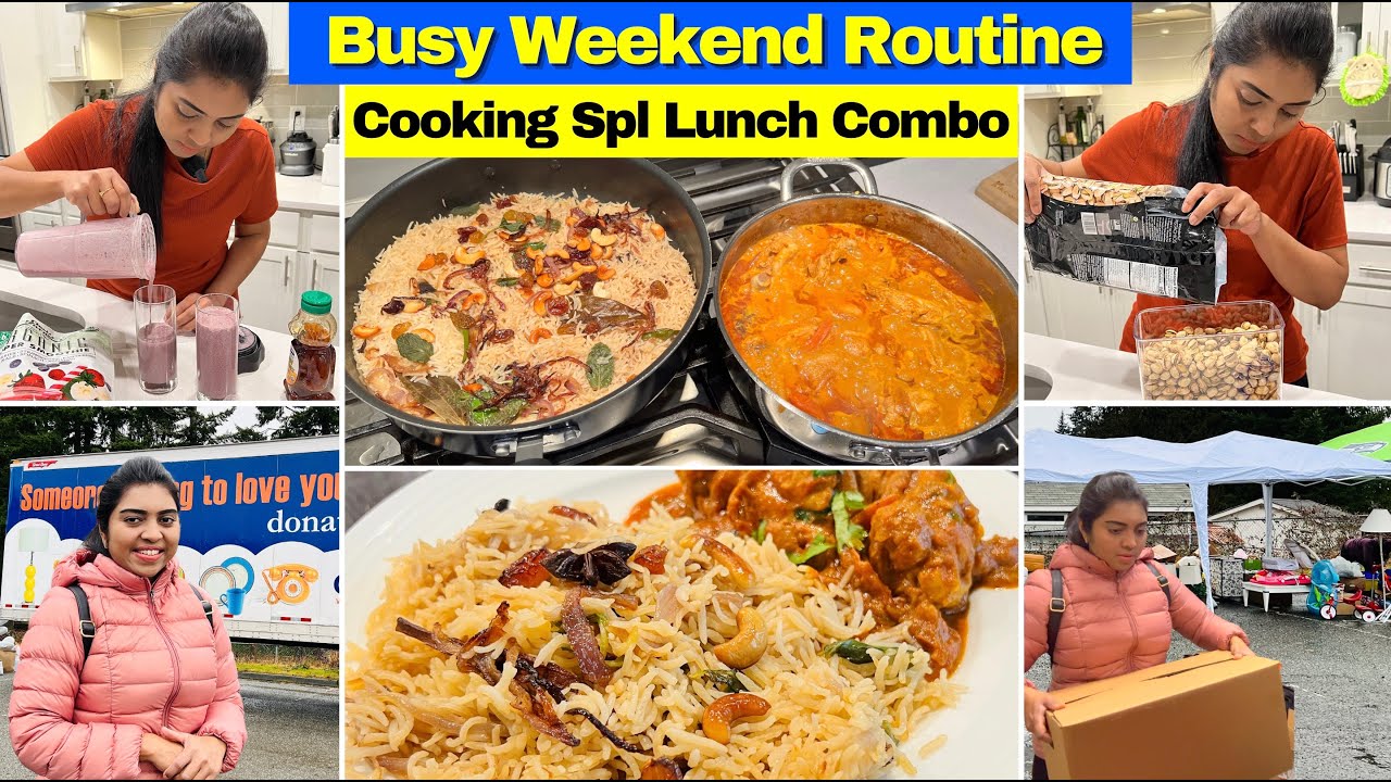 நெய் சோறும் சிக்கன் தொக்கும் | Weekend Day In My Life | Simple Lunch Combo | Donation USA Tamil VLOG
