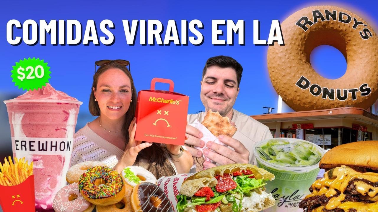 COMIDAS VIRAIS e POPULARES de LOS ANGELES! Tudo o que comemos em LA + preços 2025!
