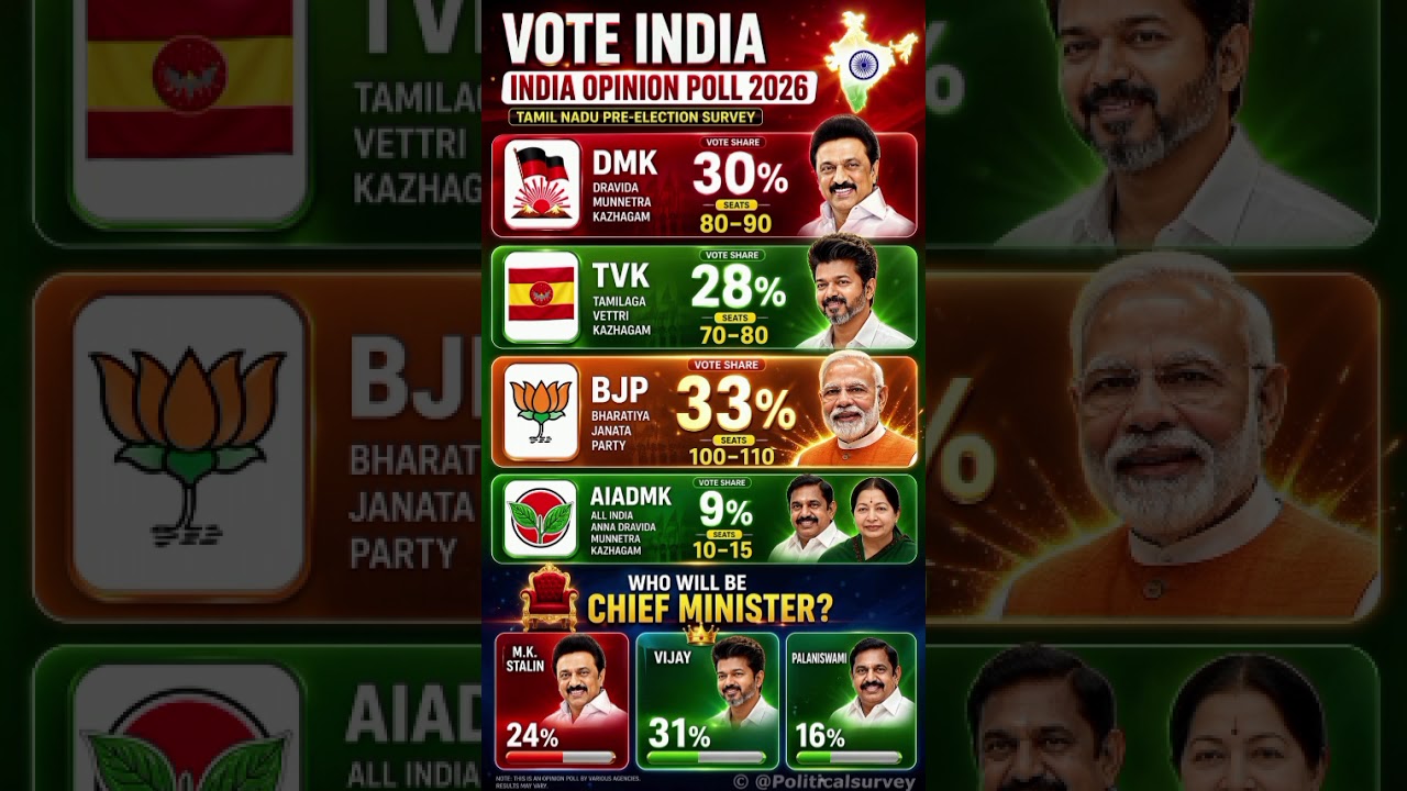 Tamilnadu Assembly Election First Opinion Poll Survey || TN Election malayam Exit Poll 2026 |#dmk