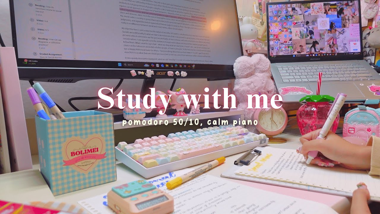 🌷VIDEO NÀY SẼ GIÚP BẠN TẬP TRUNG HỌC TRONG 3 TIẾNG // study with me #19 // pomodoro 50/10 // jawonee