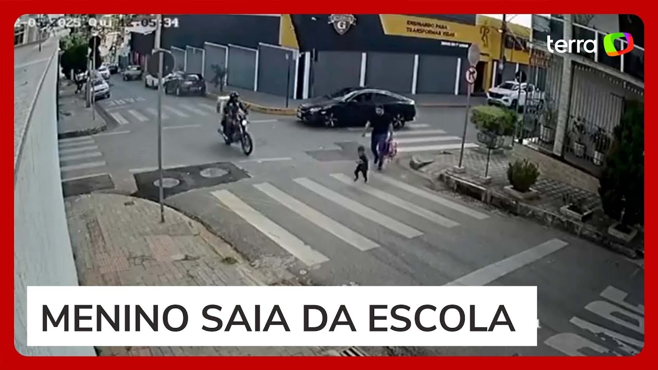 Motociclista entra na contram&atilde;o e atropela crian&ccedil;a em faixa de pedestre em Belo Horizonte