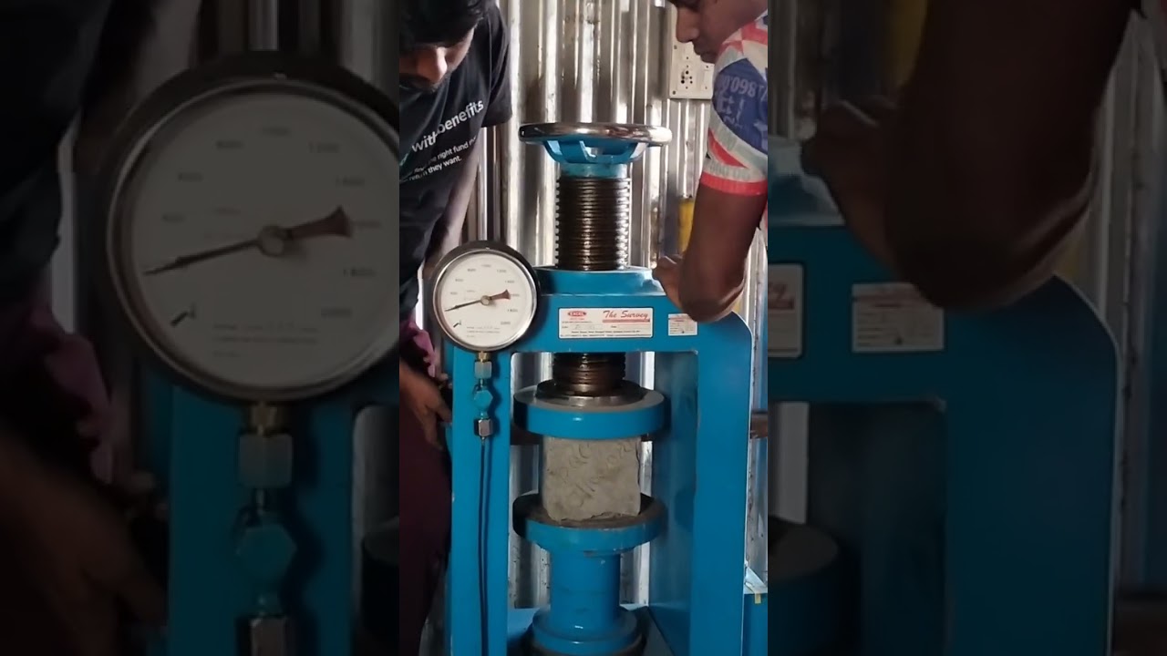 Manual #Compression Testing Machine For Concrete Cubes.! 🏗️