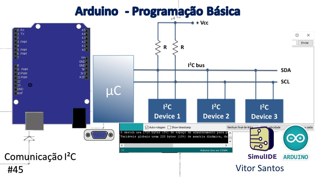 Comunicação I2C no Arduino (SimulIDE)