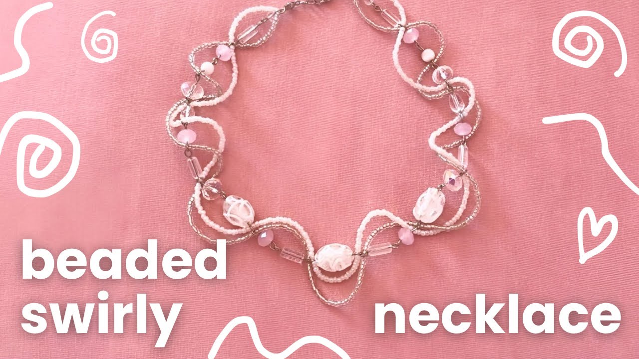 How to make a beaded swirly necklace 🌀💗 | easy DIY tutorial