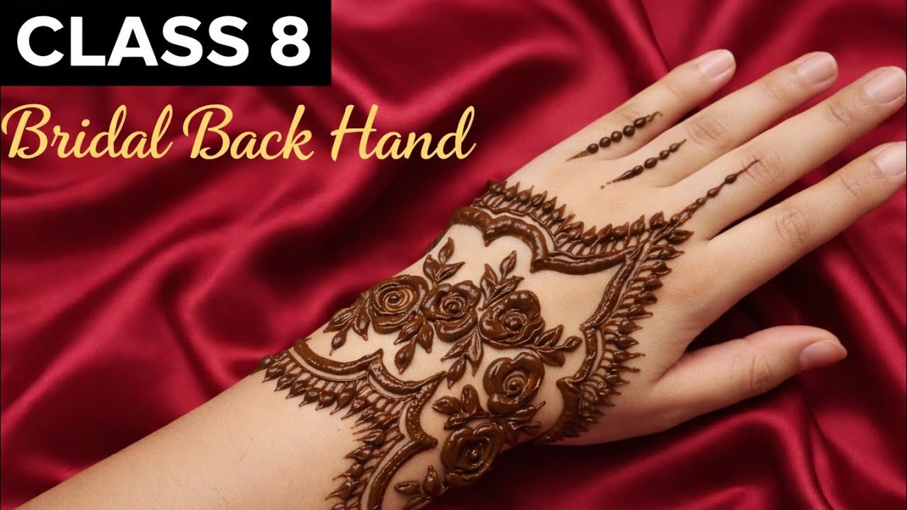 Back Hand Mehendi  🌿 | Easy Designs | Class 8 part 2