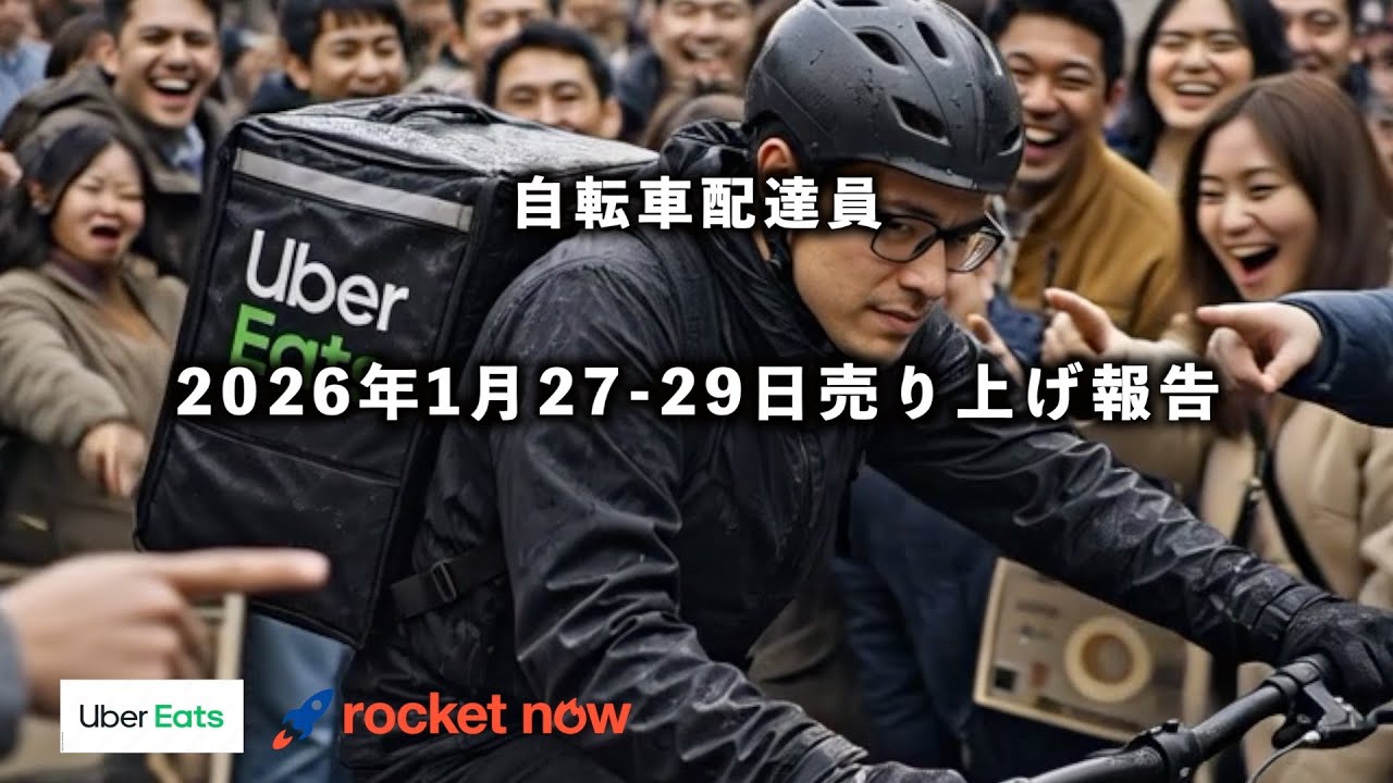 【UberEats】2026年1月27-29日売上報告　【ロケットナウ】