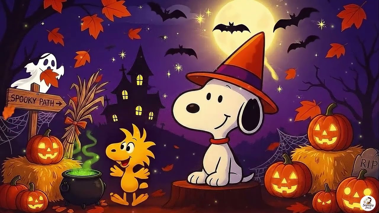 🎃 Pumpkin Moon Jazz &ndash; Cozy Halloween Nights with Snoopy & Smooth Autumn Vibes