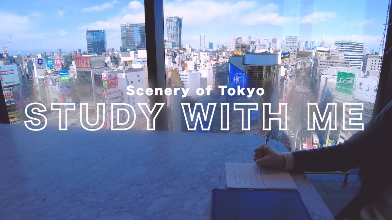 1 HOUR STUDY WITH ME | ✨ A Sunny Day | Tokyo City View🗼 in Shibuya