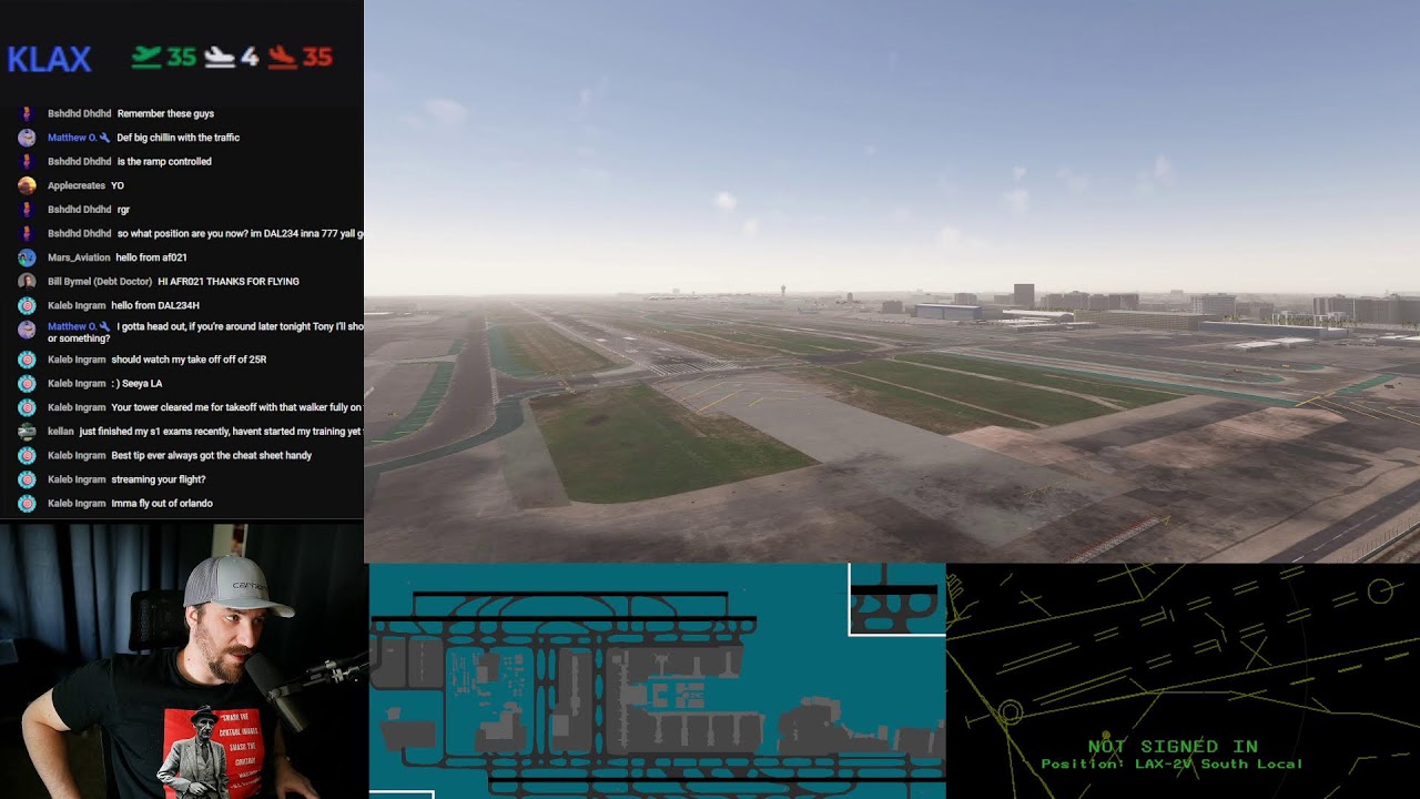 LAX Tower Cab LIVE on VATSIM Network Microsoft Flight Simulator #53