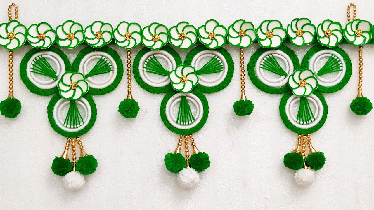 3-EASY WOOLEN DOOR HANGING TORAN / DIY WOOLEN TORAN MAKING / DOOR HANGING CRAFT IDEAS/NAVRATRI TORAN