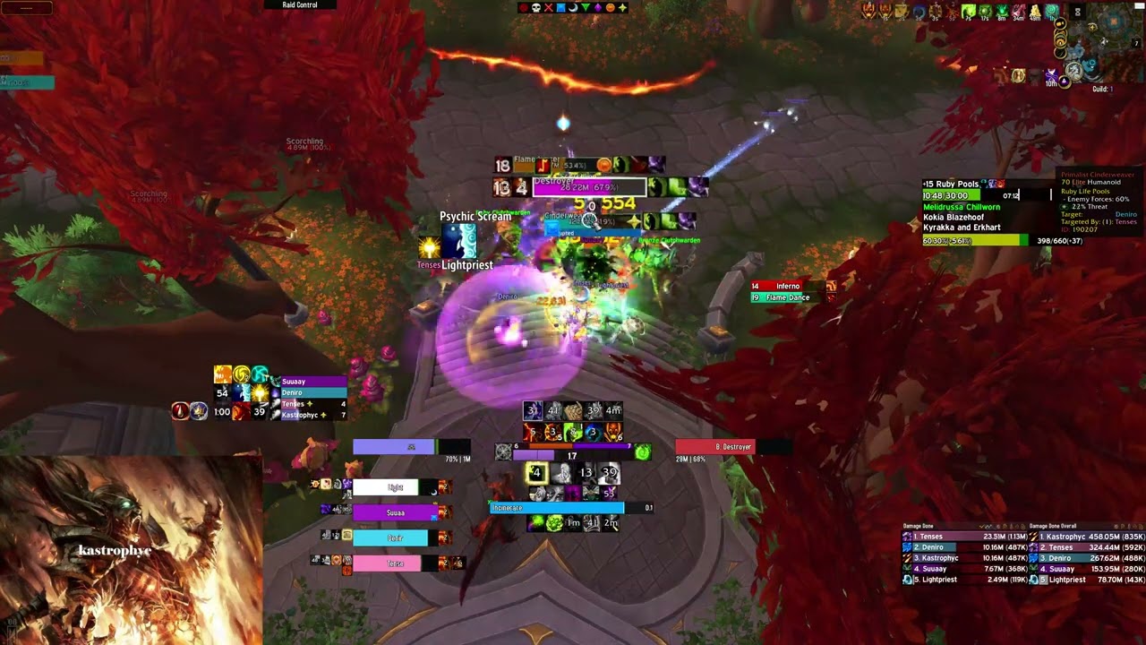 ++15 Ruby Life Pool | Destruction Warlock POV M+ Dragonflight Season 4 Mythic Plus 10.2.7