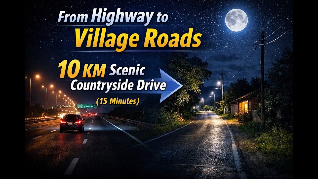 From Highway to Village Roads | 10 KM Scenic Drive | 15 Minutes Relaxing Countryside Journey
