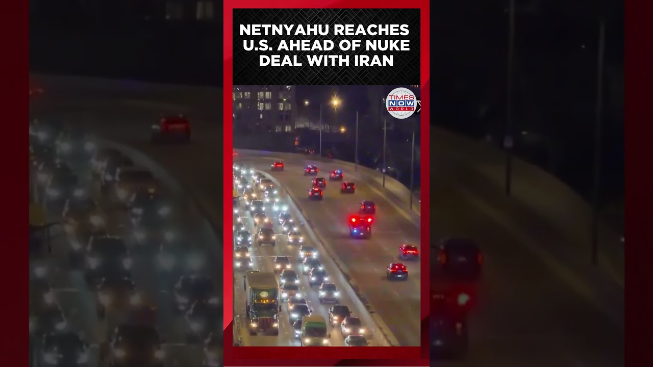 Massive Security as Netanyahu Reaches U.S. for Iran Summit #shorts