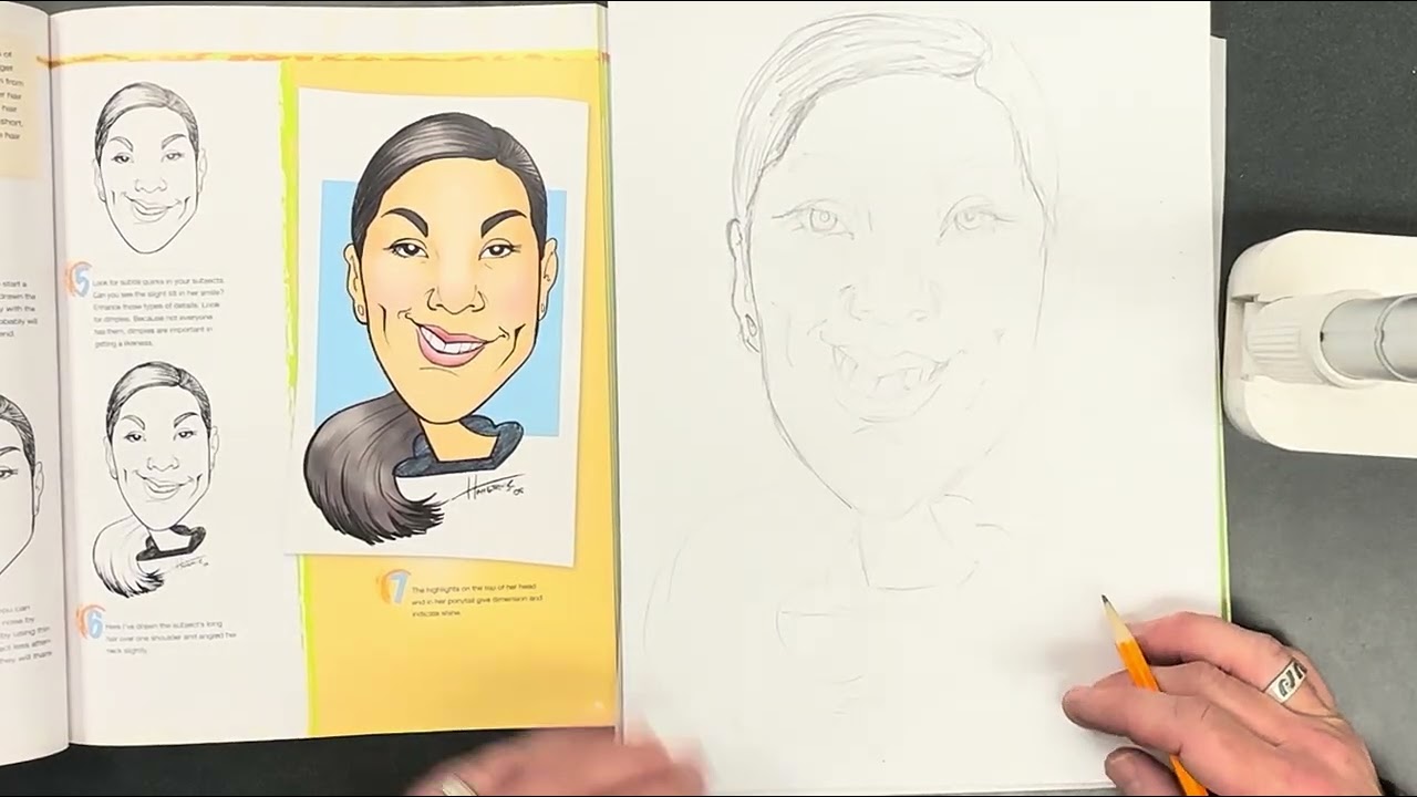 Caricatures with Harry Hamernik - Girl /Young Woman with ponytail