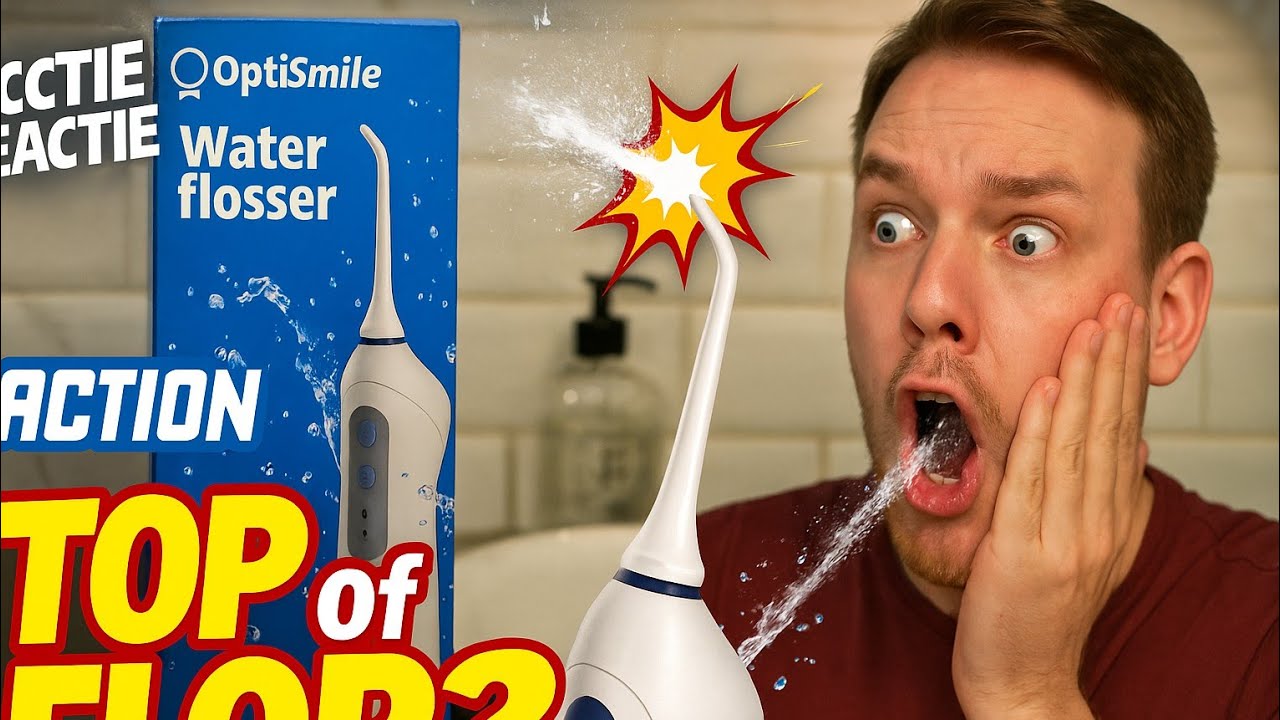 De optismile waterflosser van bij action.schone tanden of natte badkamer?????