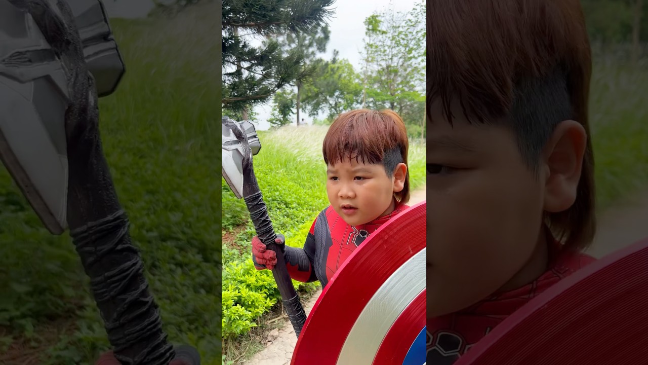 Fat Spider-Man Uses Captain's Shield, Thor's Hammer To Sneak Attack Tung Tung Tung Sahur #shorts