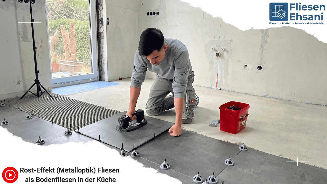 Rost-Effekt (Metalloptik) Fliesen als Bodenfliesen in der Küche