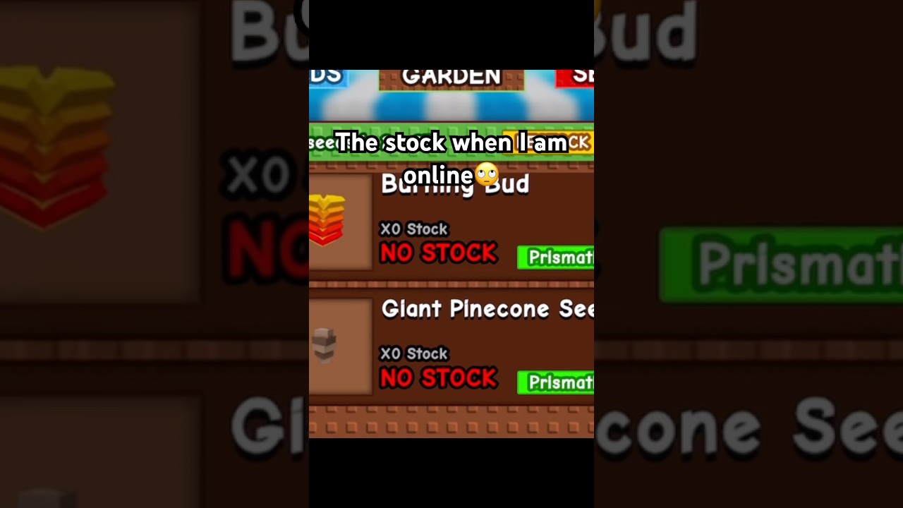 The stock when I am online #shorts #growagarden #games #trending